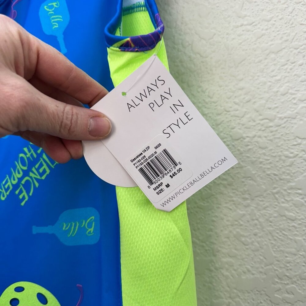 Pickleball Bella 1/4 Zip Sleeveless Jersey Tank Top Shirt Womens size Medium NEW - Picture 3 of 7